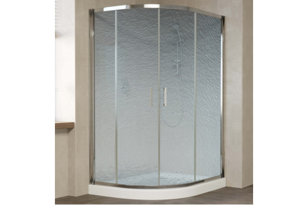Душевой уголок Vegas Glass ZS-F 120*110 08 02 профиль глянцевый хром, стекло шиншилла, прямоугольный-асимметричный, двери раздвижные