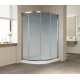Душевой уголок Vegas Glass ZS-F 120*110 08 02 профиль глянцевый хром, стекло шиншилла, прямоугольный-асимметричный, двери раздвижные