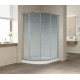 Душевой уголок Vegas Glass ZS-F 120*110 07 02 профиль матовый хром, стекло шиншилла, прямоугольный-асимметричный, двери раздвижные