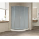 Душевой уголок Vegas Glass ZS-F 120*110 07 10 профиль матовый хром, стекло сатин, прямоугольный-асимметричный, двери раздвижные