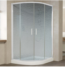 Душевой уголок Vegas Glass ZS-F 120*90 01 02 профиль белый, стекло шиншилла, прямоугольный-асимметричный, двери раздвижные