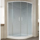Душевой уголок Vegas Glass ZS-F 120*100 01 02 профиль белый, стекло шиншилла, прямоугольный-асимметричный, двери раздвижные