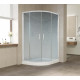 Душевой уголок Vegas Glass ZS-F 120*100 01 02 профиль белый, стекло шиншилла, прямоугольный-асимметричный, двери раздвижные