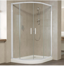 Душевой уголок Vegas Glass ZS-F 120*90 01 01 профиль белый, стекло прозрачное, прямоугольный-асимметричный, двери раздвижные