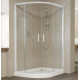 Душевой уголок Vegas Glass ZS-F 120*90 01 01 профиль белый, стекло прозрачное, прямоугольный-асимметричный, двери раздвижные