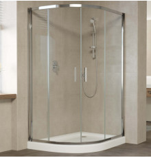 Душевой уголок Vegas Glass ZS-F 120*90 08 01 профиль глянцевый хром, стекло прозрачное, прямоугольный-асимметричный, двери раздвижные