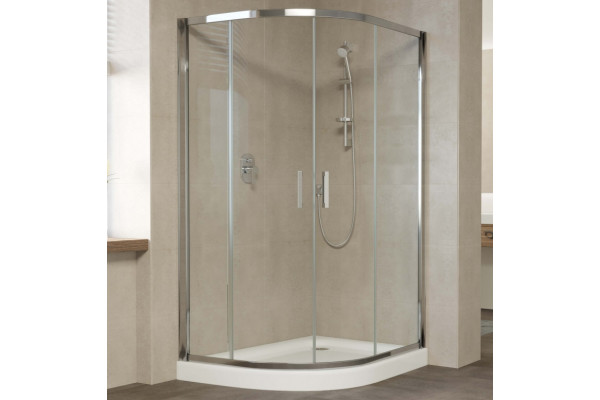 Душевой уголок Vegas Glass ZS-F 120*90 08 01 профиль глянцевый хром, стекло прозрачное, прямоугольный-асимметричный, двери раздвижные