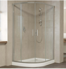 Душевой уголок Vegas Glass ZS-F 120*90 07 01 профиль матовый хром, стекло прозрачное, прямоугольный-асимметричный, двери раздвижные