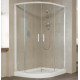 Душевой уголок Vegas Glass ZS-F 120*100 01 01 профиль белый, стекло прозрачное, прямоугольный-асимметричный, двери раздвижные