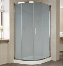 Душевой уголок Vegas Glass ZS-F 110*100 08 10 профиль глянцевый хром, стекло сатин, прямоугольный-асимметричный, двери раздвижные