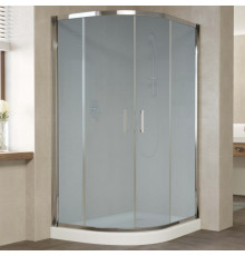 Душевой уголок Vegas Glass ZS-F 120*80 08 10 профиль глянцевый хром, стекло сатин, прямоугольный-асимметричный, двери раздвижные