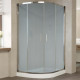 Душевой уголок Vegas Glass ZS-F 120*80 08 10 профиль глянцевый хром, стекло сатин, прямоугольный-асимметричный, двери раздвижные