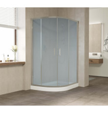 Душевой уголок Vegas Glass ZS-F 120*80 07 10 профиль матовый хром, стекло сатин, прямоугольный-асимметричный, двери раздвижные