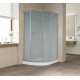 Душевой уголок Vegas Glass ZS-F 120*80 07 10 профиль матовый хром, стекло сатин, прямоугольный-асимметричный, двери раздвижные