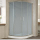 Душевой уголок Vegas Glass ZS-F 120*80 07 10 профиль матовый хром, стекло сатин, прямоугольный-асимметричный, двери раздвижные