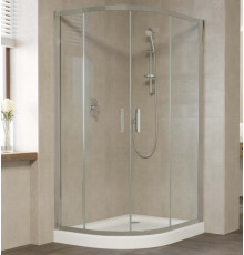 Душевой уголок Vegas Glass ZS-F 110*100 07 01 профиль матовый хром, стекло прозрачное, прямоугольный-асимметричный, двери раздвижные