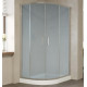 Душевой уголок Vegas Glass ZS-F 110*100 07 10 профиль матовый хром, стекло сатин, прямоугольный-асимметричный, двери раздвижные