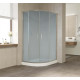 Душевой уголок Vegas Glass ZS-F 110*100 07 10 профиль матовый хром, стекло сатин, прямоугольный-асимметричный, двери раздвижные