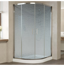 Душевой уголок Vegas Glass ZS-F 120*80 08 02 профиль глянцевый хром, стекло шиншилла, прямоугольный-асимметричный, двери раздвижные