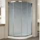 Душевой уголок Vegas Glass ZS-F 120*80 08 02 профиль глянцевый хром, стекло шиншилла, прямоугольный-асимметричный, двери раздвижные