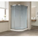 Душевой уголок Vegas Glass ZS-F 120*80 08 02 профиль глянцевый хром, стекло шиншилла, прямоугольный-асимметричный, двери раздвижные