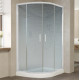 Душевой уголок Vegas Glass ZS-F 120*80 01 02 профиль белый, стекло шиншилла, прямоугольный-асимметричный, двери раздвижные