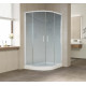 Душевой уголок Vegas Glass ZS-F 120*80 01 02 профиль белый, стекло шиншилла, прямоугольный-асимметричный, двери раздвижные