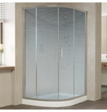 Душевой уголок Vegas Glass ZS-F 120*80 07 02 профиль матовый хром, стекло шиншилла, прямоугольный-асимметричный, двери раздвижные