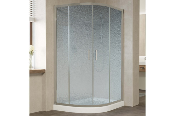 Душевой уголок Vegas Glass ZS-F 120*80 07 02 профиль матовый хром, стекло шиншилла, прямоугольный-асимметричный, двери раздвижные