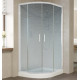 Душевой уголок Vegas Glass ZS-F 110*80 01 02 профиль белый, стекло шиншилла, прямоугольный-асимметричный, двери раздвижные