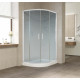Душевой уголок Vegas Glass ZS-F 110*80 01 02 профиль белый, стекло шиншилла, прямоугольный-асимметричный, двери раздвижные