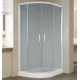 Душевой уголок Vegas Glass ZS-F 110*80 01 10 профиль белый, стекло сатин, прямоугольный-асимметричный, двери раздвижные