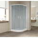 Душевой уголок Vegas Glass ZS-F 110*80 01 10 профиль белый, стекло сатин, прямоугольный-асимметричный, двери раздвижные
