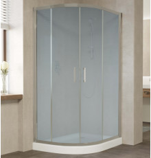 Душевой уголок Vegas Glass ZS-F 110*80 07 10 профиль матовый хром, стекло сатин, прямоугольный-асимметричный, двери раздвижные