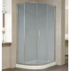 Душевой уголок Vegas Glass ZS-F 110*80 07 10 профиль матовый хром, стекло сатин, прямоугольный-асимметричный, двери раздвижные