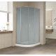 Душевой уголок Vegas Glass ZS-F 110*80 07 10 профиль матовый хром, стекло сатин, прямоугольный-асимметричный, двери раздвижные