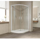 Душевой уголок Vegas Glass ZS-F 110*90 01 01 профиль белый, стекло прозрачное, прямоугольный-асимметричный, двери раздвижные