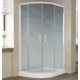 Душевой уголок Vegas Glass ZS-F 110*90 01 02 профиль белый, стекло шиншилла, прямоугольный-асимметричный, двери раздвижные