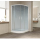 Душевой уголок Vegas Glass ZS-F 110*90 01 02 профиль белый, стекло шиншилла, прямоугольный-асимметричный, двери раздвижные