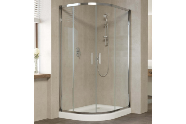 Душевой уголок Vegas Glass ZS-F 110*90 08 01 профиль глянцевый хром, стекло прозрачное, прямоугольный-асимметричный, двери раздвижные
