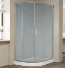 Душевой уголок Vegas Glass ZS-F 110*90 07 10 профиль матовый хром, стекло сатин, прямоугольный-асимметричный, двери раздвижные