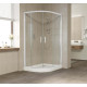 Душевой уголок Vegas Glass ZS-F 110*100 01 01 профиль белый, стекло прозрачное, прямоугольный-асимметричный, двери раздвижные