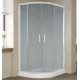 Душевой уголок Vegas Glass ZS-F 110*100 01 10 профиль белый, стекло сатин, прямоугольный-асимметричный, двери раздвижные