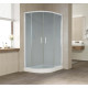Душевой уголок Vegas Glass ZS-F 110*100 01 10 профиль белый, стекло сатин, прямоугольный-асимметричный, двери раздвижные