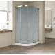Душевой уголок Vegas Glass ZS-F 100*80 08 10 профиль глянцевый хром, стекло сатин, прямоугольный-асимметричный, двери раздвижные