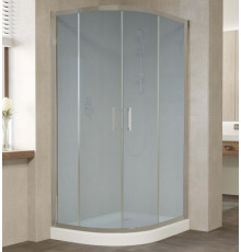 Душевой уголок Vegas Glass ZS-F 100*80 07 10 профиль матовый хром, стекло сатин, прямоугольный-асимметричный, двери раздвижные