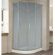 Душевой уголок Vegas Glass ZS-F 100*80 07 10 профиль матовый хром, стекло сатин, прямоугольный-асимметричный, двери раздвижные