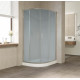 Душевой уголок Vegas Glass ZS-F 100*80 07 10 профиль матовый хром, стекло сатин, прямоугольный-асимметричный, двери раздвижные