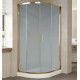 Душевой уголок Vegas Glass ZS-F 100*80 05 10 профиль бронза, стекло сатин, прямоугольный-асимметричный, двери раздвижные