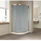 Душевой уголок Vegas Glass ZS-F 100*80 05 10 профиль бронза, стекло сатин, прямоугольный-асимметричный, двери раздвижные